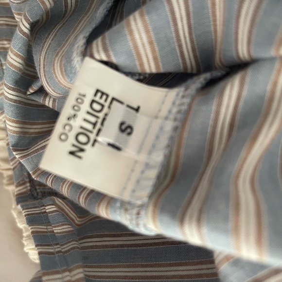 The Label Edition Striped Ruffle Blouse - Blue and White - Picture 7 of 7